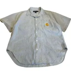 古着　ラルフローレン　半袖シャツ　シャンブレー　オープンカラー　開襟　90s