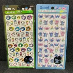 【正規品】ボンボンドロップシールミニ スティッチ スヌーピー＆きょうだいたち