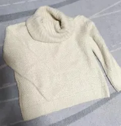 VIS アイボリー タートルネックニット