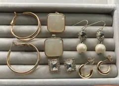 ピアス5点 ネックレス1点 ローズクォーツ 新品あり