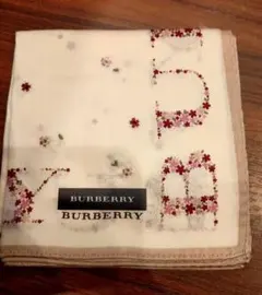 BURBERRY 花柄 ハンカチ 約53cm x 53cm