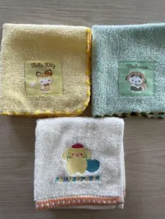 ハローキティ・ポムポムプリン・ポチャッコタオルハンカチ3点セット