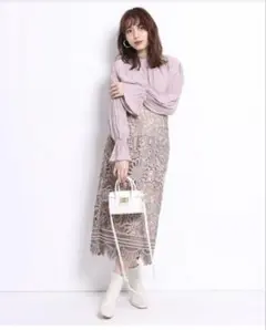 Mystrada マイストラーダ 配色ラインレーススカート