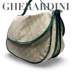 【良品】ゲラルディーニ　ソフティ　2way ショルダーバッグ　ハンド　ロゴ柄