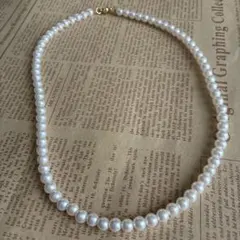 人工パールネックレス ゴールドクラスプ 約45cm