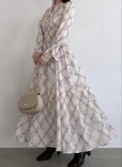 SNIDEL Sustainableスナイデル プリーツチェックワンピース 1