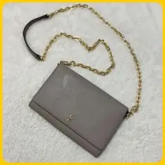 美品 TORY BURCH チェーン ショルダー ウォレット 財布 バッグ 革