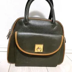 《美品》CELINE(セリーヌ)ハンドバッグ レザー カーキ