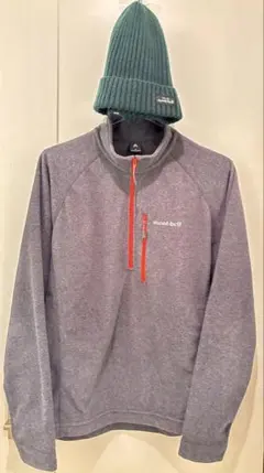 モンベル　シャミース ジャケットとニット帽　メンズSサイズ　フリース