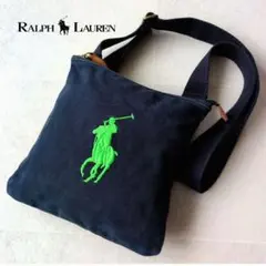 Ralph Lauren ショルダーバッグ　キャンバス　ビッグポニー　ネイビーのサムネイル