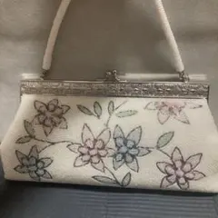 花柄ビーズ和装用バッグ
