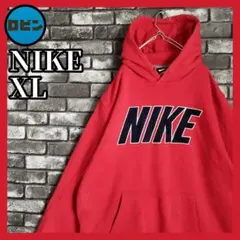 NIKE 刺繍 ビッグロゴ 裏起毛 XL ナイキ スウェット フーディー フード
