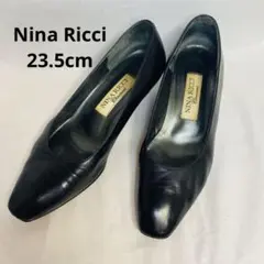 ニナリッチ パンプス 本革 日本製 ブラック スクエアトゥ23.5cm」のサムネイル