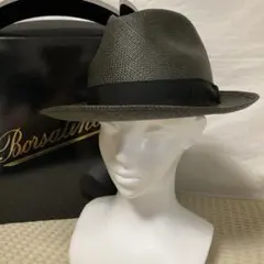 Borsalino ボルサリーノ 中折れペーパーハット パナマハット 59 黒