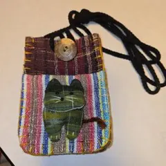 猫デザイン 小物ショルダーポシェット