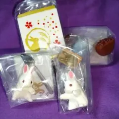 お詣りうさぎ&和菓子うさぎ&和菓子ハムスター4点セット