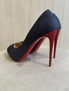 【超美品】Christian Louboutin オープントゥヒール デニム