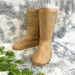 極美品✨ロング丈 ムートンブーツ Lサイズ / キャメル / ボア裏地