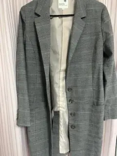 earth music&ecology チェック柄 ロングコート S