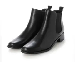 EVOL ブラックレザー サイドゴアブーツ