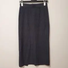美品！リブ編みダークグレータイトスカート　Mサイズ