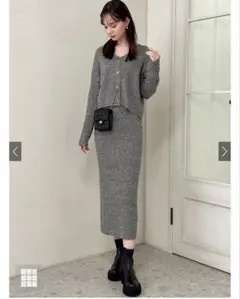 GRL前後2WayカーディガンXタイトスカートニットセットアップ[mb1501]
