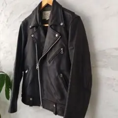 【美品】AVIREX ダブルレザーライダースジャケット