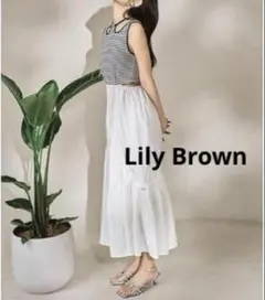 【新品未使用】リリーブラウン カットコンビドロストワンピース ワンピース