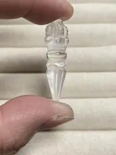 天然水晶　プルパ　金剛杭　ネックレス　ブレスレットパーツ　中心に貫通穴あり