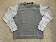 AZUL by MOUSSY 長袖カットソー L グレー/ストライプ