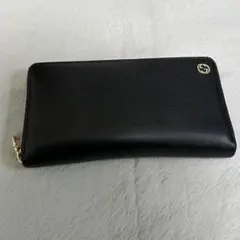 GUCCI グッチ　長財布　インターロッキング　ブラック　ラウンドジップ　GG