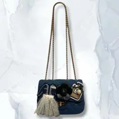 ノーブランド handmade 1点もの デニム ハンド ショルダーバッグ