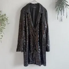 ZARA WOMAN スパンコール ジャケット ブラック ザラのサムネイル