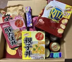 お酒・お菓子・インスタント食品などの詰合せセット 来客用 備蓄用 夏休み準備用にのサムネイル