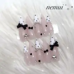 No.50 ネイルチップ ピンク 白 韓国 量産型 フレンチガーリー ワンホン