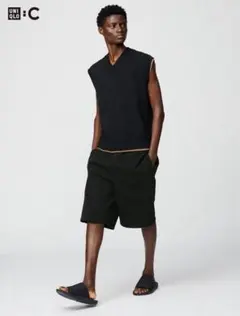 UNIQLO C スウェットワイドショートパンツ　ブラック　Lサイズ