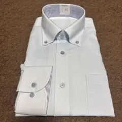 【未着用】長袖メンズL(41-82)ノーアイロンボタンダウンシャツ ライトブルー