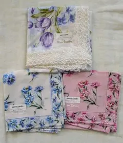 ピエール・カルダン 花柄ハンカチ 3枚セット