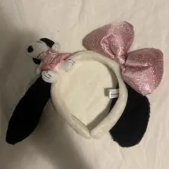 スヌーピー リボン付き耳型カチューシャ