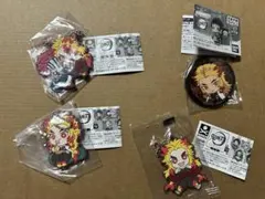 鬼滅の刃　煉獄杏寿郎、猗窩座　ラバーマスコット&缶バッジセット