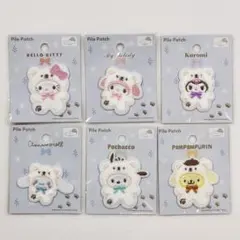 ^*^様 サンリオふわふわスノーパイルワッペンシール　6枚コンプリートセット