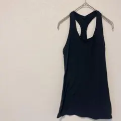 黒 ストレッチ タンクトップ フィットネス用 ストレッチ