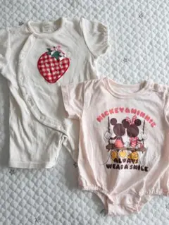 ベビー ロンパース 半袖 2枚セット 70サイズ ディズニー　女の子 まとめ売り