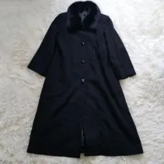 美品✨ロングコート　カシミア　ファー　マキシ丈　2way