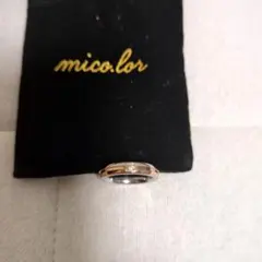 未使用　ステンレスリング（シルバー＆ゴールド　ダイヤモンド）