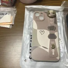 iPhone用ケース ハートとリボンデザイン