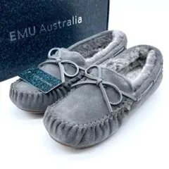 未使用タグ付✨EMU Australia モカシン スエード ボア 灰 24cm