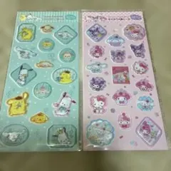 すりガラス風シール サンリオ キティ クロミ ポムポムプリン ぽちゃこ