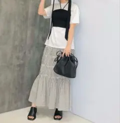 GU シャーリングチェックスカート 美品