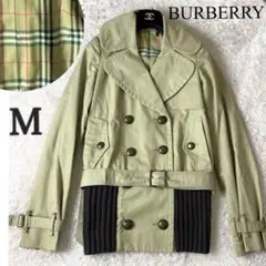 バーバリー トレンチコート ノバチェック ベルト ロゴボタン ベージュ M